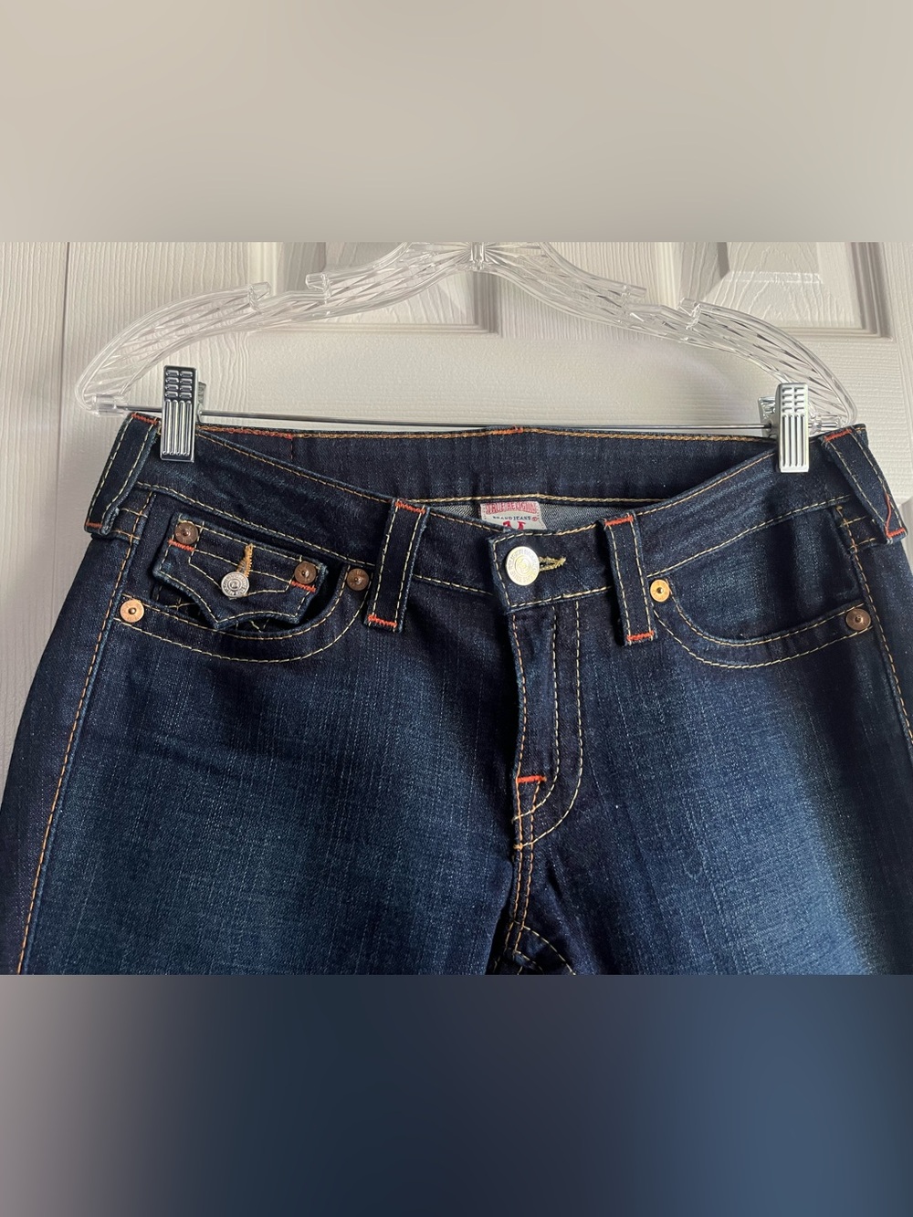 True Religion Joey Low Rise Twist Seam Flare Jeans Sz 30 Flawless Condition Y2K - Picture 2 of 6